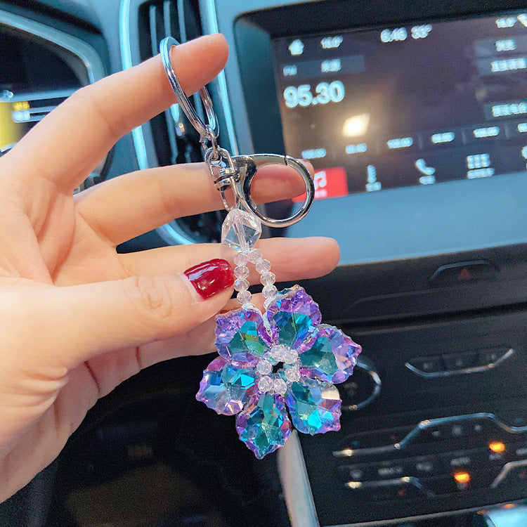 Wholesale Crystal Small Snowflake Glass Diamond Keychains